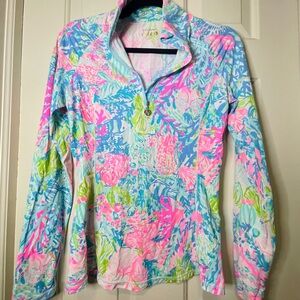 Lilly Pulitzer Luxletic Half Zip Pullover Women’s S Floral Print Activewear